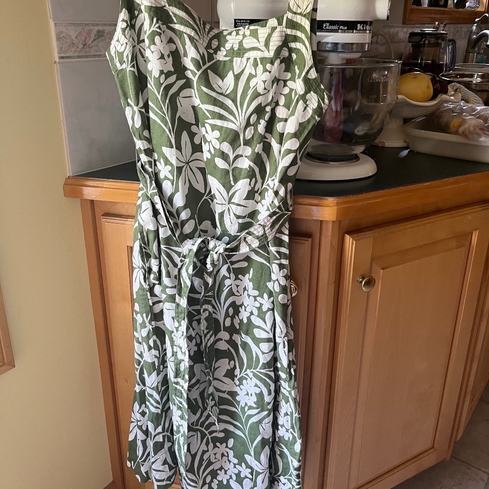 Mersea Voyageur Green Linen Dress, M